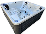 5 Person Outdoor Double Lounger Hot Tub Spa Fully Loaded 4 Pump 62 Jets with Hard Top Cover Stairs Bluetooth Soundsystem