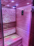 2/3 Person Canadian Red Cedar Traditional Swedish Finnish Steam Sauna SPA Harvia 6KW Heater Upgrade