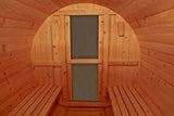 8' Foot  6 Person Indoor / Outdoor Wet Dry Swedish Steam Canadian Cedar Wood Barrel Sauna 9KW Heater Upgrade 200F