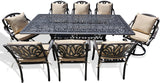 New 9 Piece Cast Aluminum Outdoor Patio Dining Table Set Antique Bronze Sunbrella Cushions Upgrade