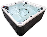 5 Person Outdoor Double Lounger Hot Tub Spa Fully Loaded 4 Pump 62 Jets with Hard Top Cover Stairs Bluetooth Sound System