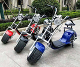 New Assembled Open Box Special 2000W Electric Fat Wide Tire CityCoco Scooter Chopper Style BLUE