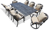 New 9 Piece Cast Aluminum Outdoor Patio Dining Table Set Antique Bronze