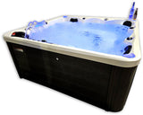 5 Person Outdoor Double Lounger Hot Tub Spa Fully Loaded 4 Pump 62 Jets with Hard Top Cover Stairs Bluetooth Sound System