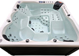 5 Person Outdoor Double Lounger Hot Tub Spa Fully Loaded 4 Pump 62 Jets with Hard Top Cover Stairs Bluetooth Soundsystem