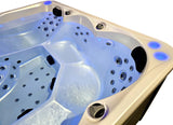 5 Person Outdoor Double Lounger Hot Tub Spa Fully Loaded 4 Pump 62 Jets with Hard Top Cover Stairs Bluetooth Sound System