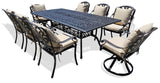 New 9 Piece Cast Aluminum Outdoor Patio Dining Table Set Antique Bronze Sunbrella Cushions Upgrade