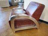 Genuine Cigar Brown Leather Retro Vintage Retro WW2 Style Aviator Chair Home Office