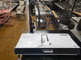 3 Piece 10' Long Marble Top Black Stainless Steel Outdoor BBQ Kitchen Grill Island with Refrigerator Sink Kohler Matte Black Faucet