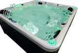 5 Person Outdoor Double Lounger Hot Tub Spa Fully Loaded 4 Pump 62 Jets with Hard Top Cover Stairs Bluetooth Sound System