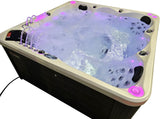 5 Person Outdoor Double Lounger Hot Tub Spa Fully Loaded 4 Pump 62 Jets with Hard Top Cover Stairs Bluetooth Soundsystem