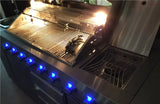 New Stainless Steel Drop In Type 8 Burner Propane / Natural Gas BBQ Grill  Blue Light LED Knobs