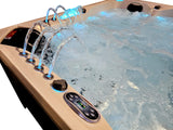 5 Person Outdoor Double Lounger Hot Tub Spa Fully Loaded 4 Pump 62 Jets with Hard Top Cover Stairs Bluetooth Soundsystem