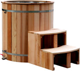 NEW Canadian Red Cedar Wood Ice Cold Plunge Spa Tub Stainless Steel Interior w/ Hard Top Cover  DEEP SOAKING MODEL