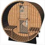 6 Foot Barrel Sauna Canadian Outdoor Pine Wood Wet / Dry Swedish Steam Spa  220V 9KW HEATER  Porch Upgrade