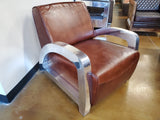 Genuine Cigar Brown Leather Retro Vintage Retro WW2 Style Aviator Chair Home Office