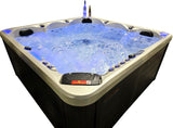 5 Person Outdoor Double Lounger Hot Tub Spa Fully Loaded 4 Pump 62 Jets with Hard Top Cover Stairs Bluetooth Soundsystem