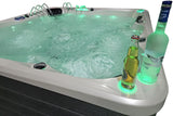 5 Person Outdoor Double Lounger Hot Tub Spa Fully Loaded 4 Pump 62 Jets with Hard Top Cover Stairs Bluetooth Soundsystem