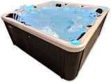 5 Person Outdoor Double Lounger Hot Tub Spa Fully Loaded 4 Pump 62 Jets with Hard Top Cover Stairs Bluetooth Soundsystem