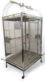 Large 304 Stainless Steel Indoor / Outdoor Parrot Macaw Bird Cage w/ Play Top Stand