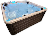 5 Person Outdoor Double Lounger Hot Tub Spa Fully Loaded 4 Pump 62 Jets with Hard Top Cover Stairs Bluetooth Soundsystem