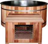 NEW Canadian Red Cedar Wood Ice Cold Plunge Spa Tub Stainless Steel Interior w/ Hard Top Cover  FREE SHIPPING