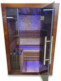 1/2 Person Indoor Traditional Wet / Dry Swedish Steam Sauna SPA Harvia 6KW 200F Canadian Red Cedar Wood