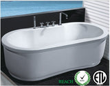 NEW Hydrotherapy Whirlpool Jetted Bathtub Indoor Soaking Hot Bath Tub Freestanding - 037A White