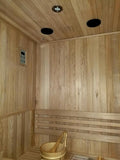 1-2 Person Canadian Hemlock Traditional Wet / Dry Swedish Steam Sauna SPA Indoor 6KW Heater Upgrade 200F Degrees Local Pickup Special
