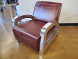 Genuine Cigar Brown Leather Retro Vintage Retro WW2 Style Aviator Chair Home Office