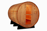 8' Foot  6 Person Indoor / Outdoor Wet Dry Swedish Steam Canadian Cedar Wood Barrel Sauna 9KW Heater Upgrade 200F