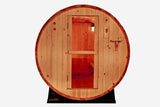 8' Foot  6 Person Indoor / Outdoor Wet Dry Swedish Steam Canadian Cedar Wood Barrel Sauna 9KW Heater Upgrade 200F