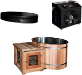 NEW Canadian Red Cedar Wood Ice Cold Plunge Spa Hot Tub Stainless Steel Interior w/ Hard Top Cover  FREE SHIPPING