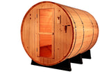 8' Foot  6 Person Indoor / Outdoor Wet Dry Swedish Steam Canadian Cedar Wood Barrel Sauna 9KW Heater Upgrade 200F