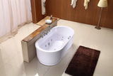 NEW Hydrotherapy Whirlpool Jetted Bathtub Indoor Soaking Hot Bath Tub Freestanding - 037A White