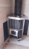 Outdoor Traditional Wood Fired Wet / Dry 4 Person Steam Sauna SPA w/ Shingled Roof Canadian Cedar