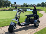 2000W Electric 3 Wheel Fat Tire Mobility Scooter Trike Harley Chopper Style (Carbon Fiber Trim)