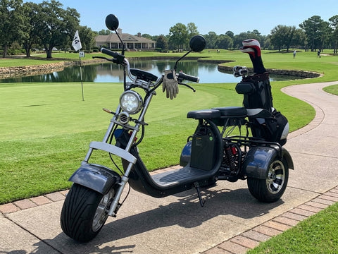 2000W Electric 3 Wheel Fat Tire Mobility Scooter Trike Harley Chopper Style (Carbon Fiber Trim)
