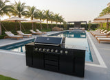 Black Stainless Steel Outdoor BBQ Kitchen Island Combo Grill Propane LPG + Sink 96,000 BTU