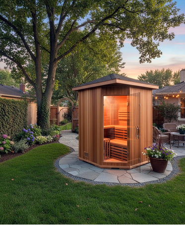 Triple Bench OUTDOOR Canadian Cedar Wet Dry Traditional Swedish Steam Sauna SPA 9KW Upgrade