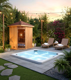 Triple Bench OUTDOOR Canadian Hemlock Wet Dry Traditional Swedish Steam Sauna SPA 9KW Upgrade