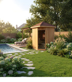 Triple Bench OUTDOOR Canadian Hemlock Wet Dry Traditional Swedish Steam Sauna SPA 9KW Upgrade