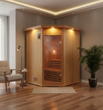 Dual Bench Canadian Hemlock Wet / Dry Traditional Swedish Steam Sauna SPA 200F Degrees Powerful 9KW Heater