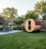 6' Foot 4 Person Canadian Red Cedar Outdoor Wet Dry Traditional Steam Barrel Sauna 9KW Heater Upgrade