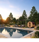 6' Foot 4 Person Canadian Red Cedar Outdoor Wet Dry Traditional Steam Barrel Sauna 9KW Heater Upgrade
