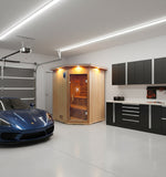 Dual Bench Canadian Hemlock Wet / Dry Traditional Swedish Steam Sauna SPA 200F Degrees Powerful 9KW Heater