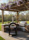 Black Stainless Steel Outdoor Wood Fired Artisan Pizza Oven BBQ Grill + Cover
