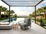 4 Units Aluminum Frame Swivel Rocker Outdoor Patio Furniture Chair Brown or Grey Frame