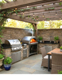 XL Size Wood Fired Outdoor Stainless Steel Pizza Oven BBQ Grill w/ Accessories