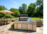 3 in 1 Stainless Steel Outdoor BBQ Kitchen Island Grill Combo Propane LPG w/ Sink
